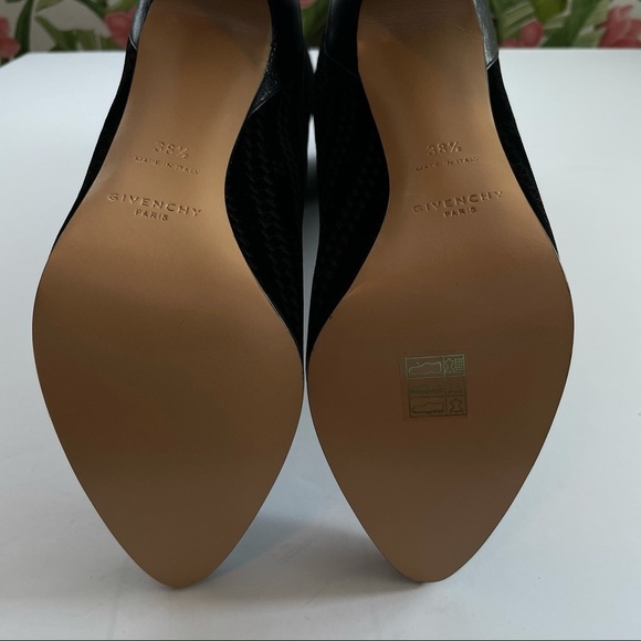 Givenchy Velvet Chain Logo GV3 Boot 95MM SZ 38.5 8.5 black leather pointed toe - Picture 6 of 13